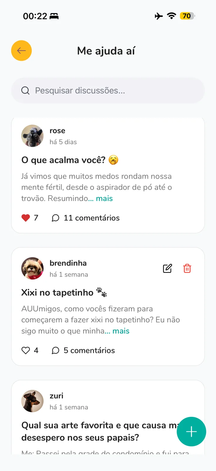 Discussões reais no fórum da Zuuzi